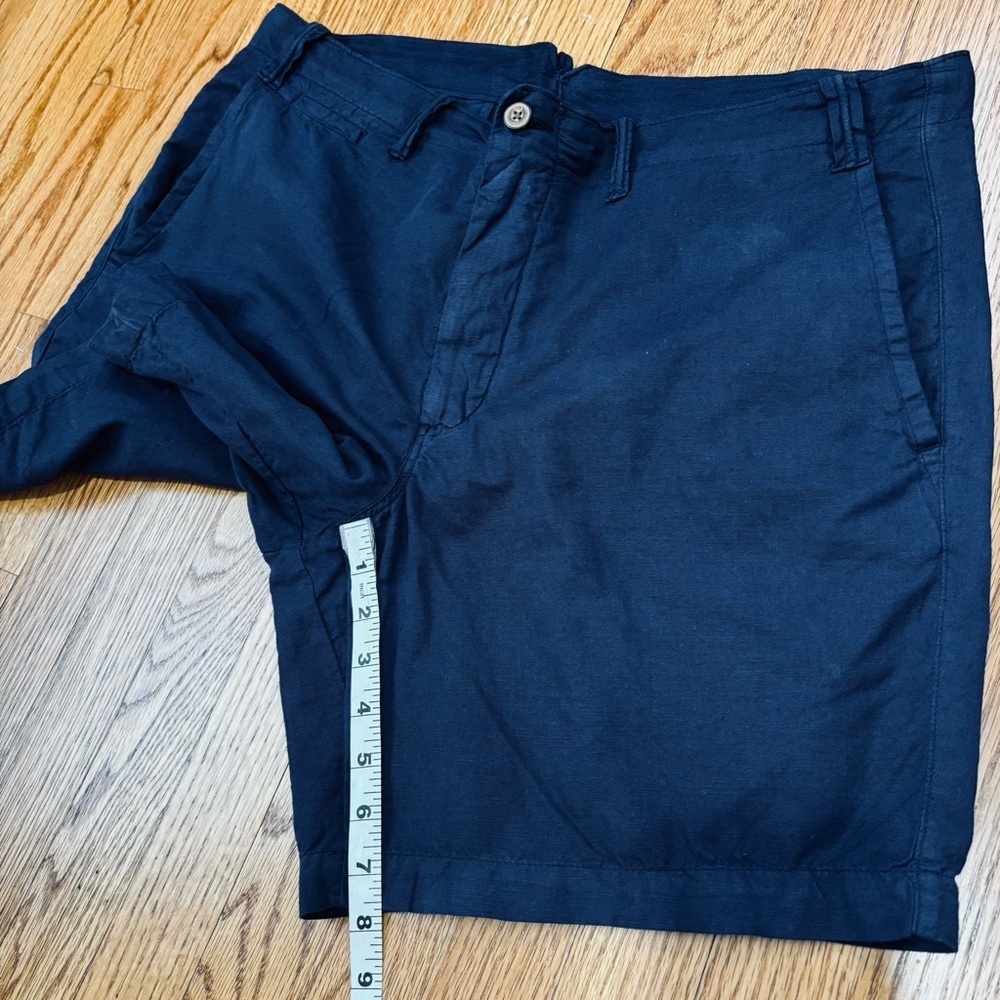 Polo Ralph Lauren Men’s 38 Mid Rise Straight Fit Navy Blue Linen Cotton Shorts - Picture 11 of 16